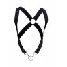 MOB Eroticwear Harnais élastique et Cockring Crossback Dngeon Noir